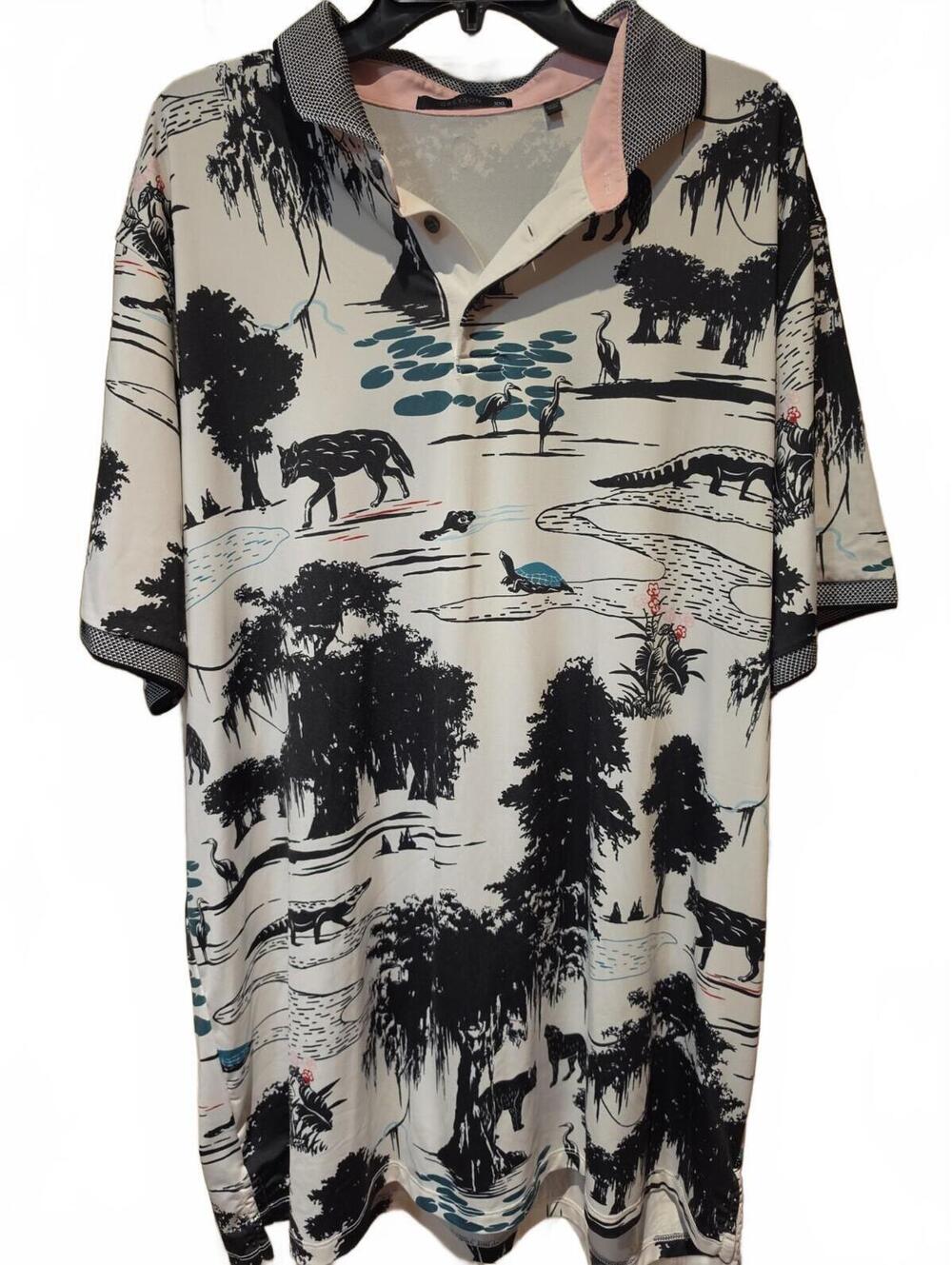 Greyson Commanders Bayou Polo Shirt Men XXL Artic Performance Golf UV AB $110